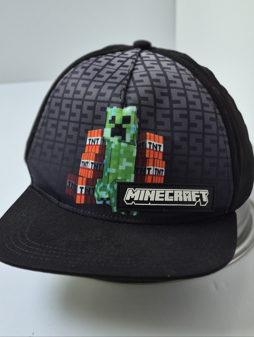 Youth Flat-Bill Black and Green Creeper Baseball Cap